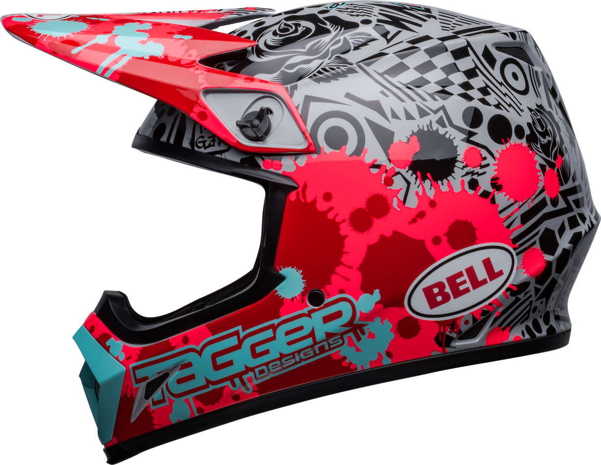 Bell MX-9 MIPS Tagger Splatter Gloss Bright Red/Grey Helmet