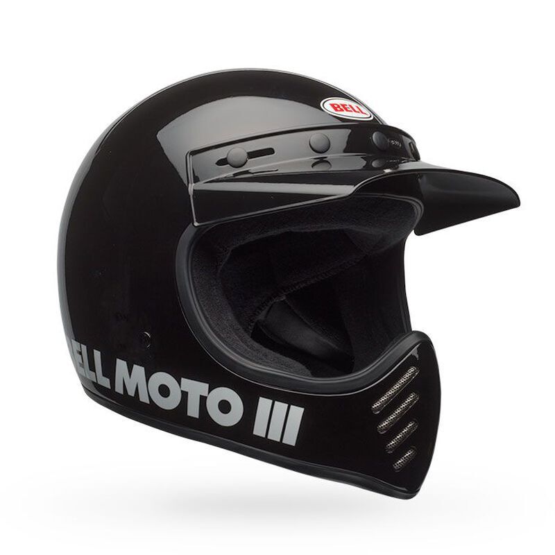 Bell Moto-3 Classic Gloss Black Helmet - EasyR