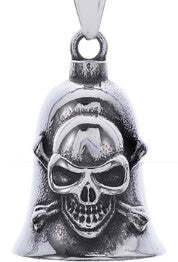 Twin Power Guardian Bell Silver w/Silver Skull n Cross Bones [INTERNAL]