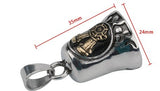 Twin Power Guardian Bell Silver w/Silver Skull n Cross Bones [INTERNAL]