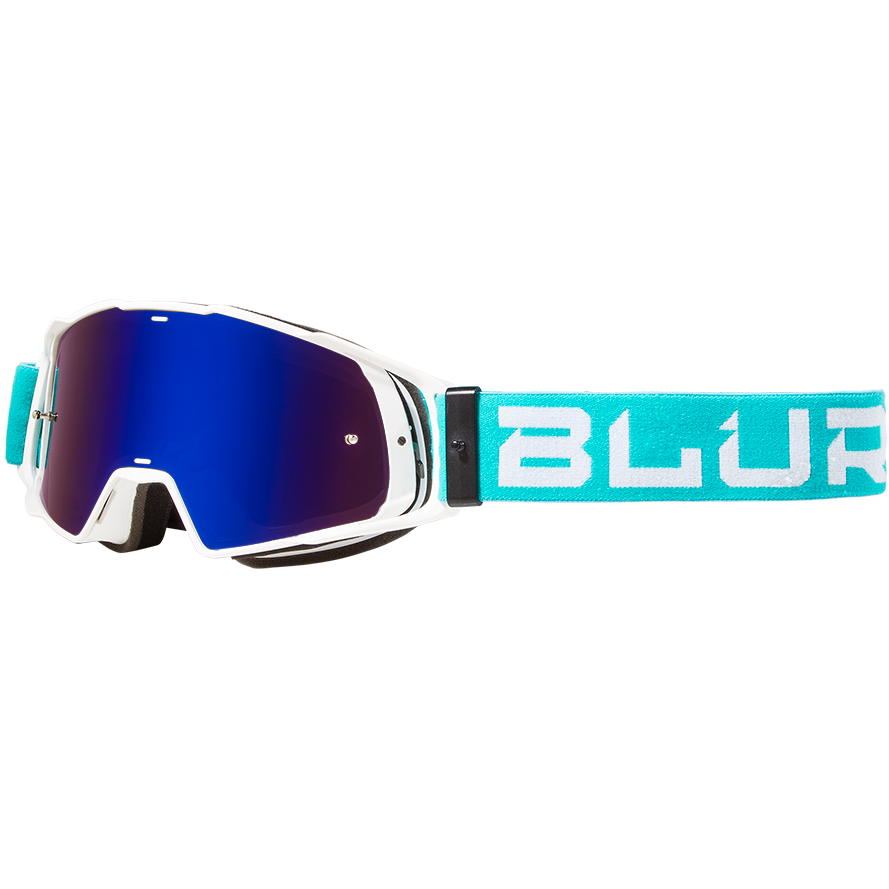 Blur B-20 Goggle Flat Teal/White w/Radium Blue Lens