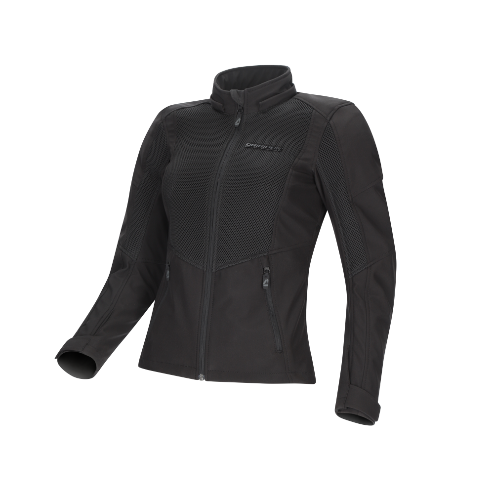 DriRider Blvd II Air Soft Shell Black Womens Textile Hoodie Jacket