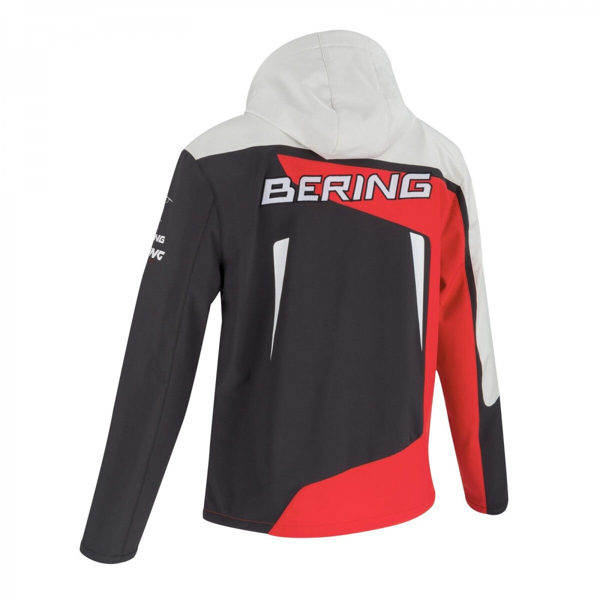 Bering Softshell Racing Grey/Red/White Textile Hoodie Jacket