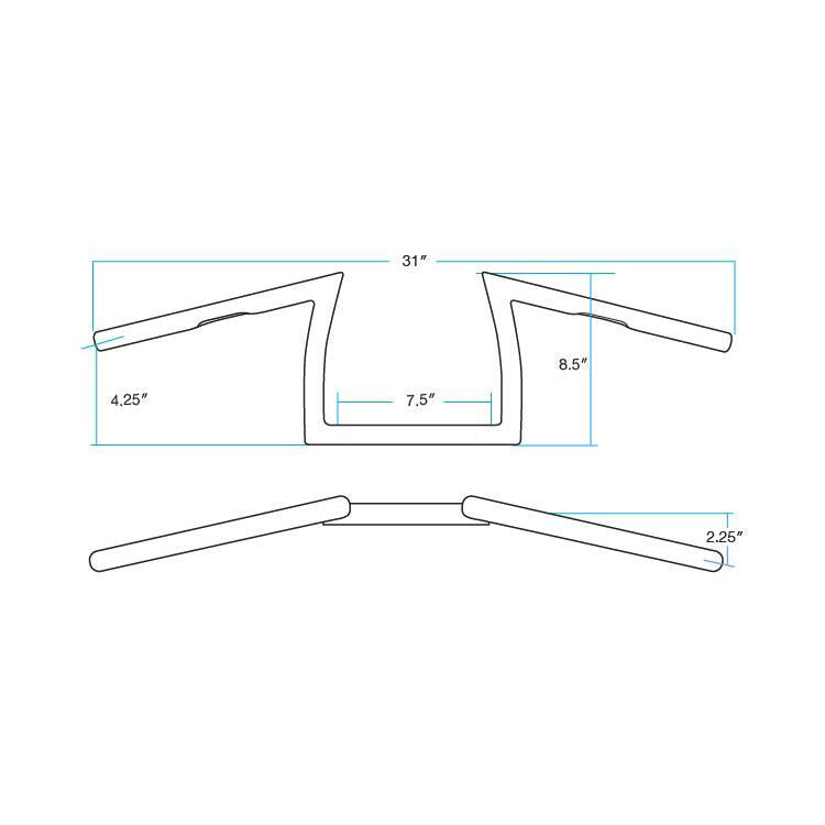 Biltwell Inc. Keystone XL 1" Slotted Handlebars Chrome