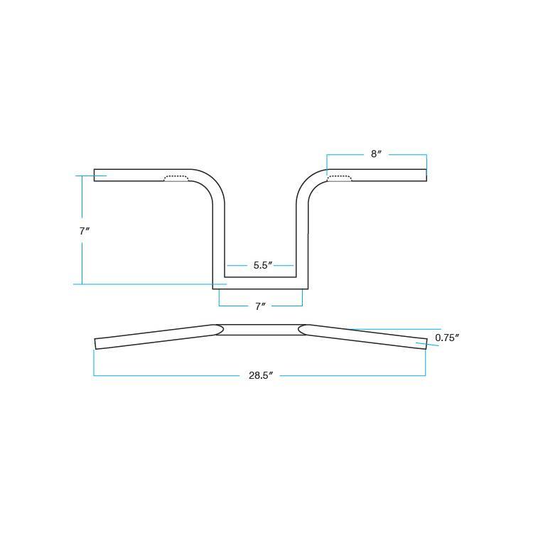 Biltwell Inc. Frisco 7/8" Non-Dimpled Handlebars Black