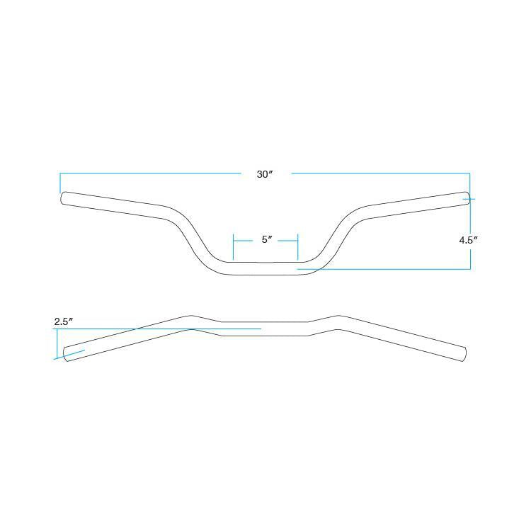 Biltwell Inc. Tracker High 7/8" Non-Dimpled Handlebars Chrome