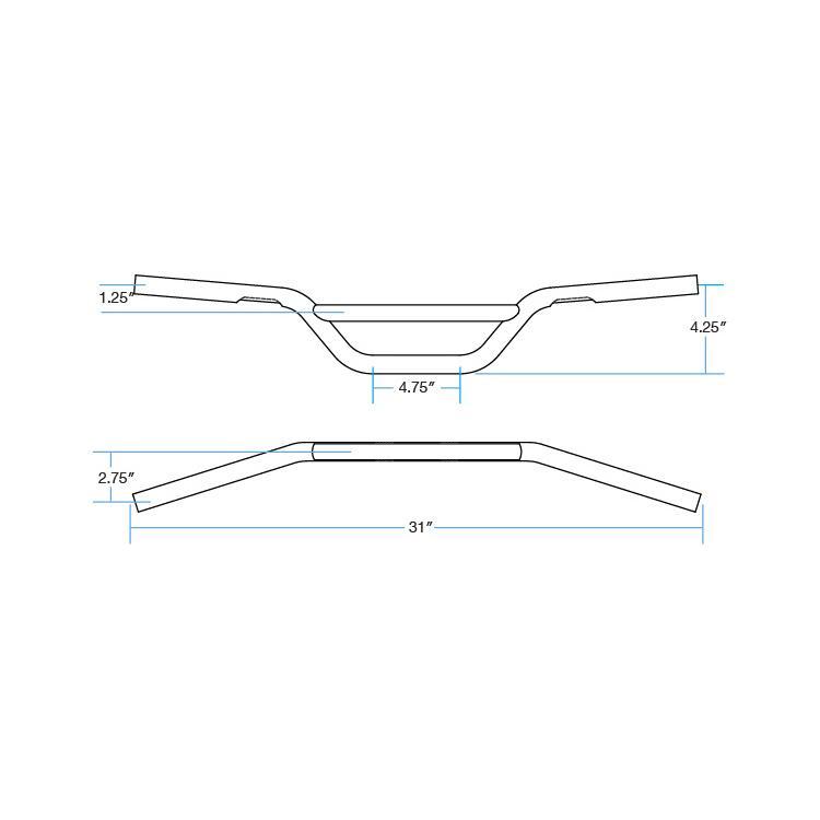 Biltwell Inc. Moto 7/8" Non-Dimpled Handlebars Black