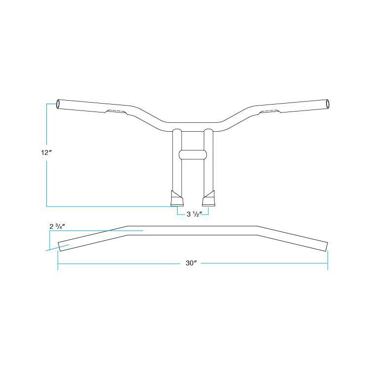 Biltwell Inc. Tyson XL 12" Slotted Handlebars Black