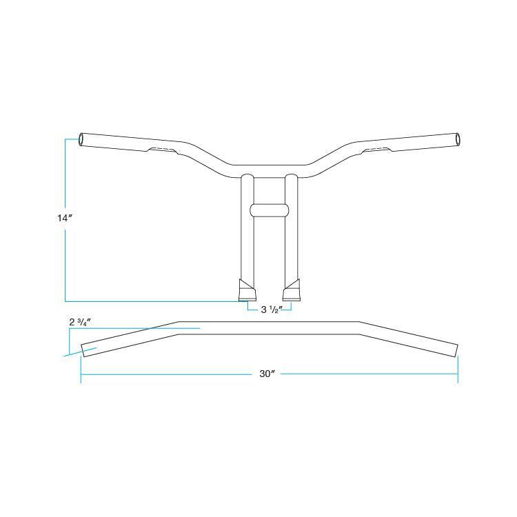 Biltwell Inc. Tyson XL 14" Slotted Handlebars Chrome