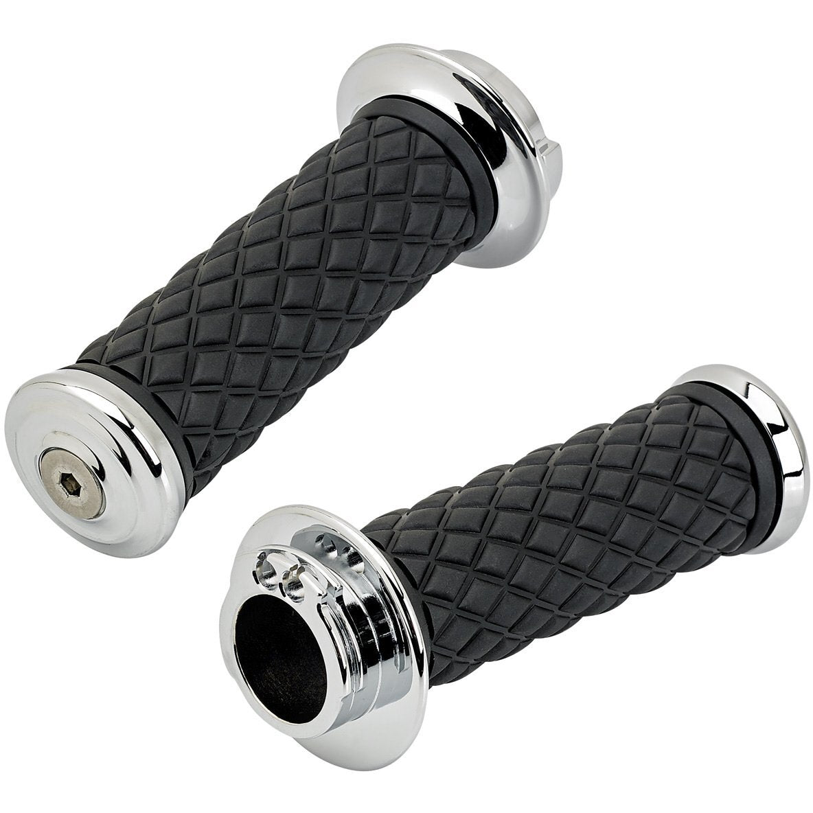 Biltwell Inc. AlumiCore 1" Grips Set for Dual Cable Chrome