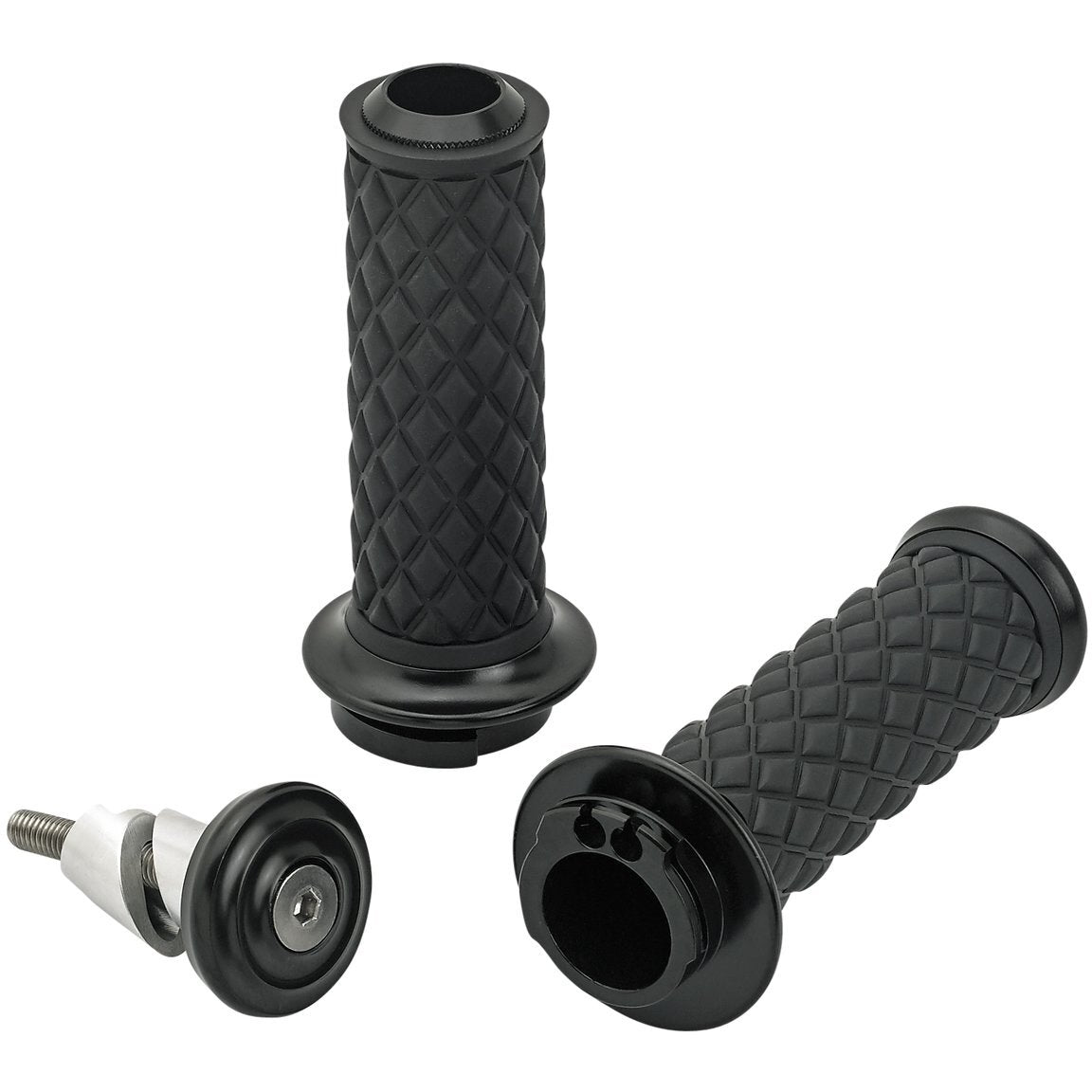 Biltwell Inc. AlumiCore 1" Grips Set for Dual Cable Black