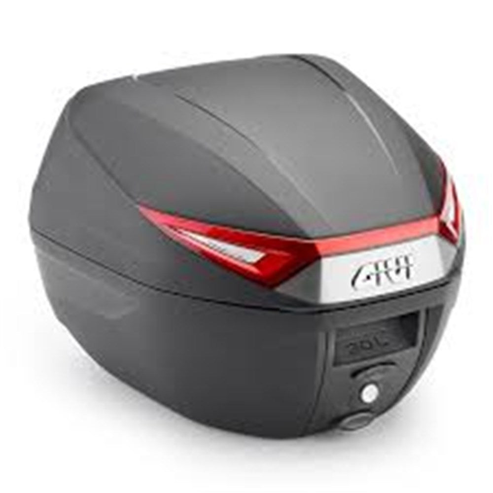 Givi C30N C30 Monolock 30L Top Case Black w/Red Reflectors & Universal Mounting Plate