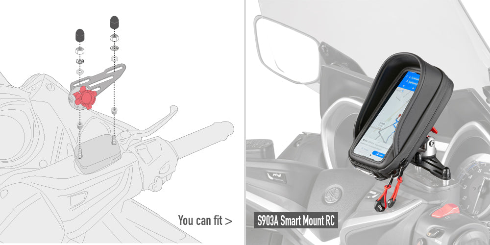 Givi 02VKIT Smart Mount Hardware Kit for Benelli/BMW/Ducati/KTM/Kymco/Moto Guzzi/Yamaha