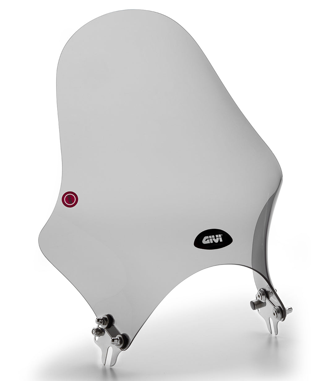 Givi A210 Universal Smoke Windshield 36.5 x 35cm & Mounting Kit