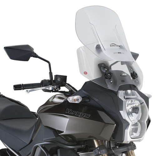 Givi AF4105 Airflow Sliding Clear Windshield (Maximum 52 x 48cm & 12cm travel) for Kawasaki Versys 650 15-21/Versys 1000 12-16