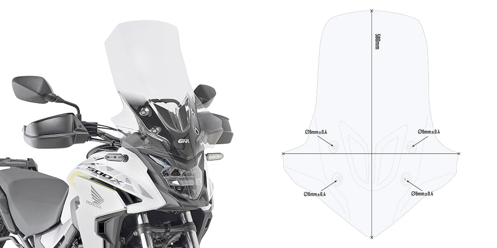 Givi D1171ST Clear Windshield 58 x 45cm for Honda CB 500 X 19-23