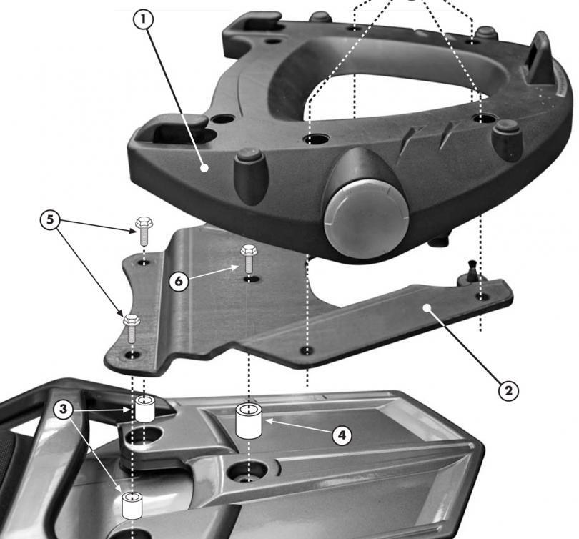 Givi E228 Top Case Rear Rack for Yamaha FJR 1300 06-20 w/Monokey Top Cases