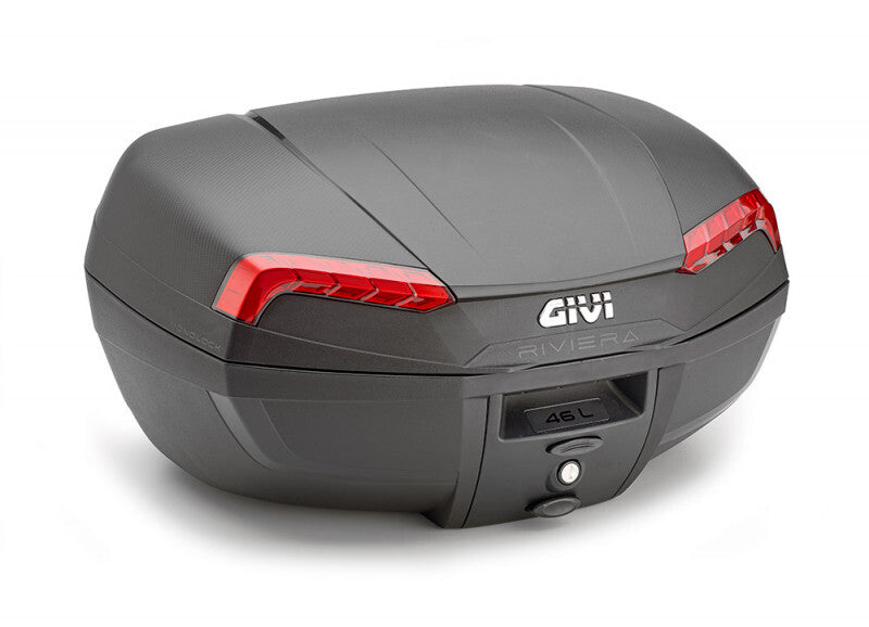 Givi E46N Riviera 46L Monolock Top Case w/Red Reflectors & Universal Mounting Plate