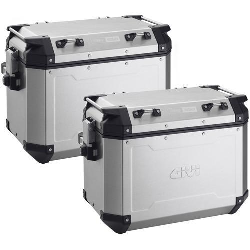 Givi OBKN48APACK2 Monokey Trekker Outback 48L Silver Cam-Side Case Set