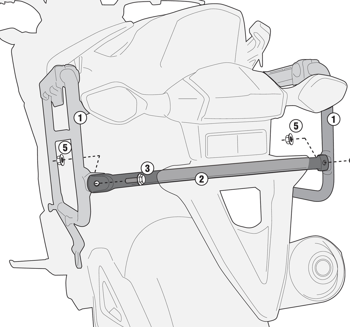 Givi PL1111CAM Side Case Pannier Holder for Honda NC700X DCT 14-15 w/Monokey Cam Side Trekker Outback Cases