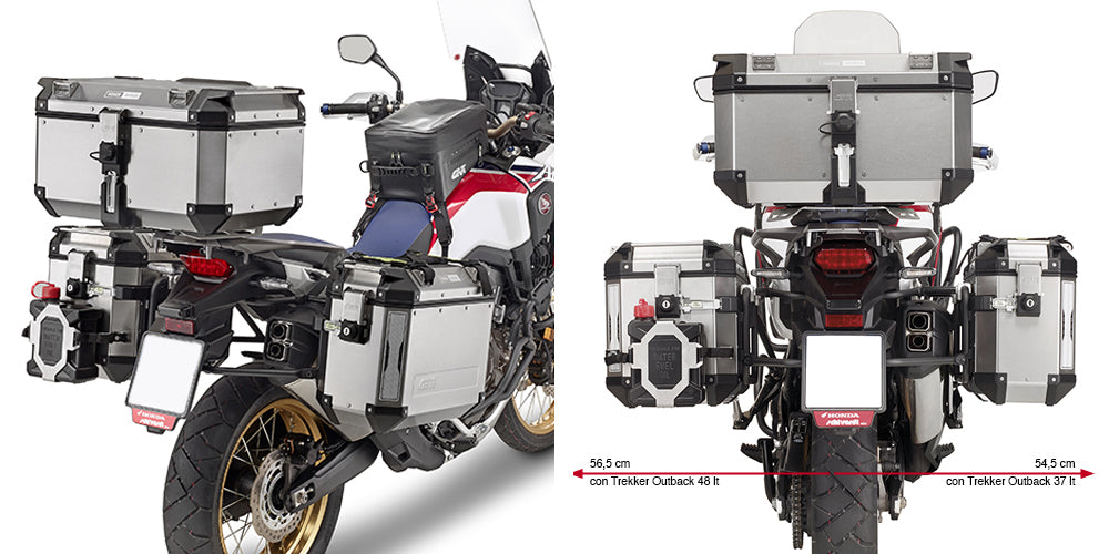 Givi PL1144CAM Side Case Pannier Holder for Honda CRF1000L Africa Twin 16-17 w/Monokey Cam Side Trekker Outback Cases