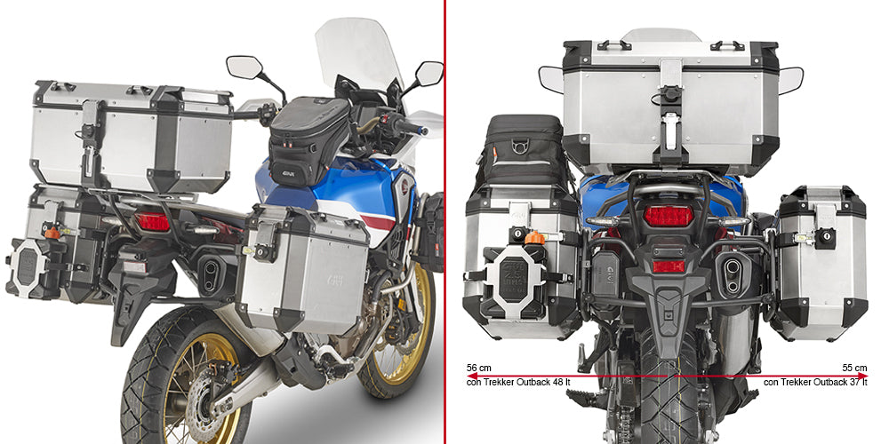 Givi PL1161CAM Side Case Pannier Holder for Honda CRF1000L Africa Twin/Adventure Sports 18-19 w/Monokey Cam Side Trekker Outback Cases