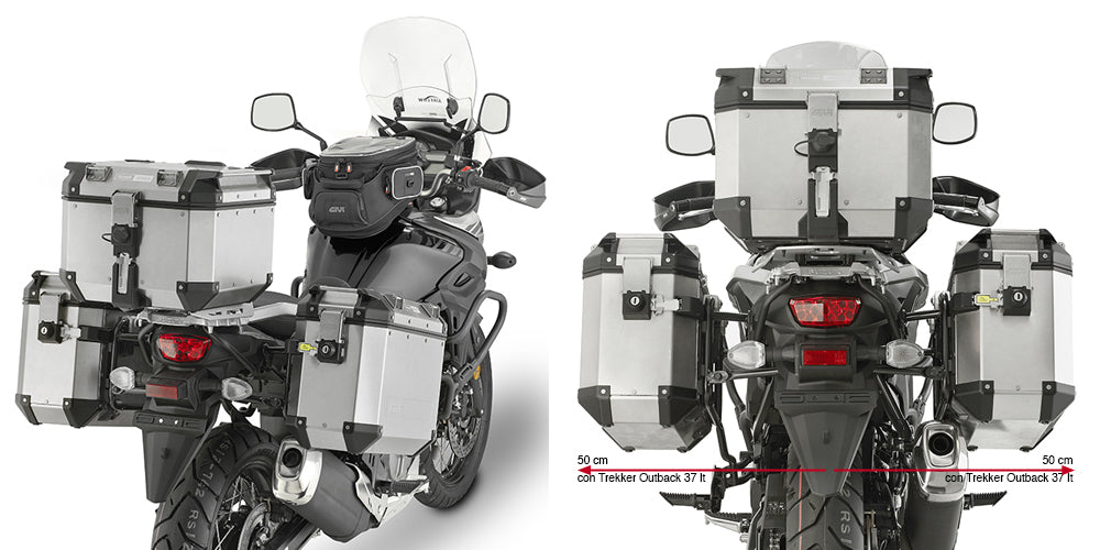 Givi PL3112CAM Side Case Pannier Holder for Suzuki DL 650 V-Strom 17-23 w/Monokey Cam Side Trekker Outback Cases