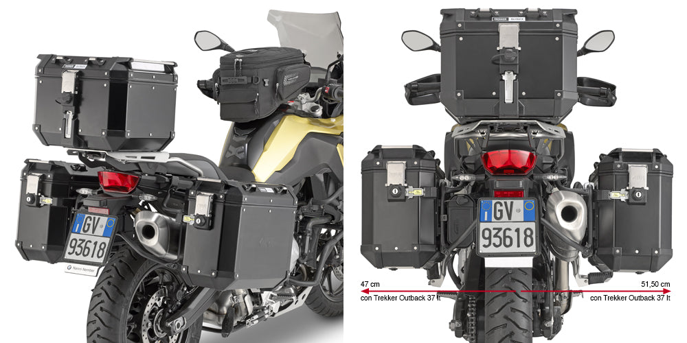 Givi PL5127CAM Side Case Pannier Holder for BMW F 750 GS/F 850 GS 18-23/F 850 GS Adventure 19-23 w/Monokey Cam Side Trekker Outback Cases