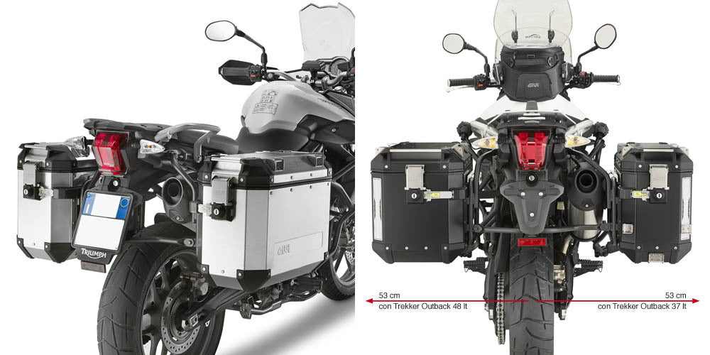 Givi PL6401CAM Side Case Pannier Holder for Triumph Tiger 800/800 XC/800 XR 11-17 w/Monokey Cam Side Trekker Outback Cases