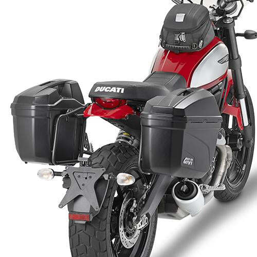 Givi PL7407 Side Case Pannier Holder for Ducati Scrambler 15-22 w/Monokey Cases