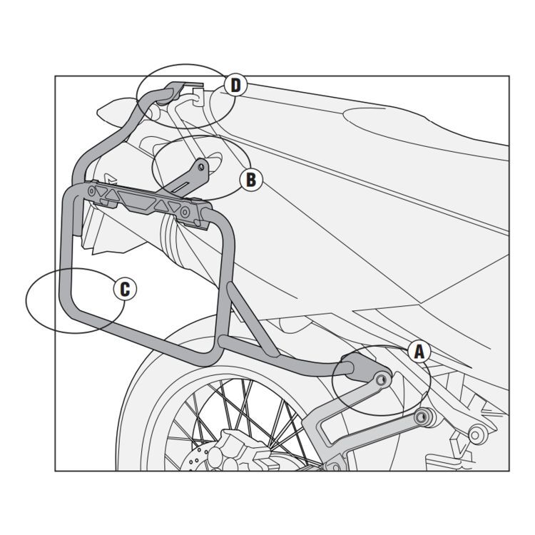 Givi PL7700CAM Side Case Pannier Holder for KTM Adventure 950/990 03-12 w/Monokey Cam Side Trekker Outback Cases