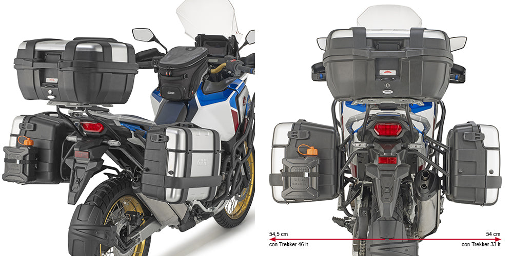 Givi PLO1178MK PL ONE-FIT Side Case Pannier Holder for Honda CRF1100L Africa Twin/Adventure Sports 20-23 w/Monokey Cases