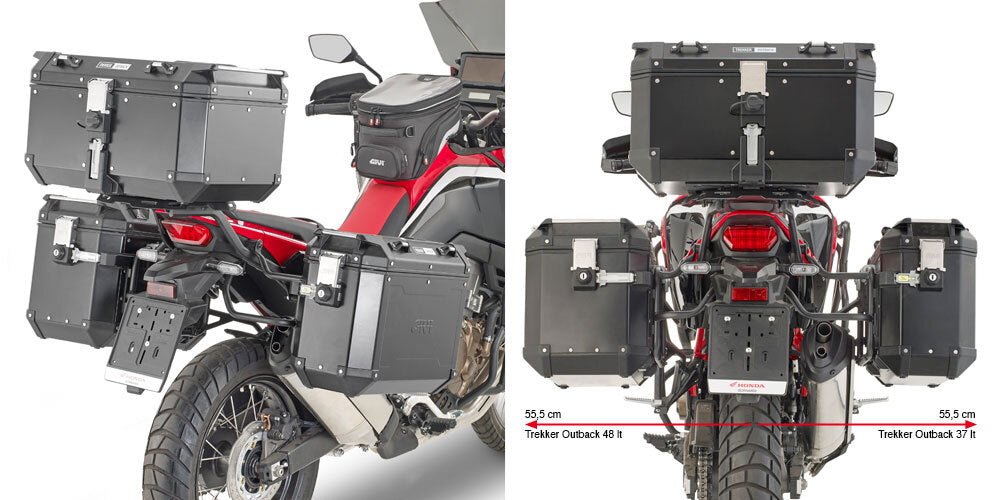 Givi PLO1179CAM PL ONE-FIT Side Case Pannier Holder for Honda CRF1100L Africa Twin 20-23 w/Monokey Cam Side Trekker Outback Cases