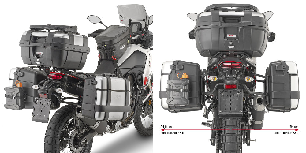 Givi PLO2145MK PL ONE-FIT Side Case Pannier Holder for Yamaha Tenere 700 19-23 w/Monokey Cases