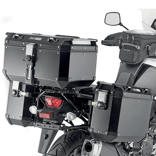 Givi PLO3118CAM PL ONE-FIT Side Case Pannier Holder for Suzuki V-Strom 1050/V-Strom 1050 XT/V-Strom 1050 DE w/Monokey Cam Side Trekker Outback Cases