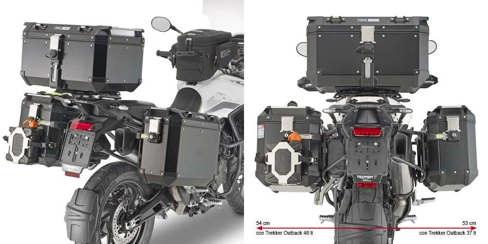 Givi PLO6415CAM PL ONE-FIT Side Case Pannier Holder for Triumph Tiger 900 20-23 w/Monokey Cam Side Trekker Outback Cases