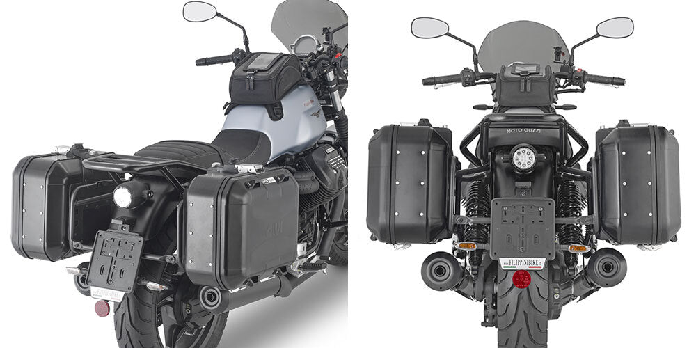 Givi PLO8206MK PL ONE-FIT Side Case Pannier Holder for Moto Guzzi V7 850 Stone/Special 21-23 w/Monokey Cases