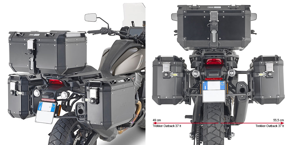 Givi PLO8400CAM PL ONE-FIT Side Case Pannier Holder for Harley-Davidson Pan America 1250 21-23 w/Monokey Cam Side Trekker Outback Cases