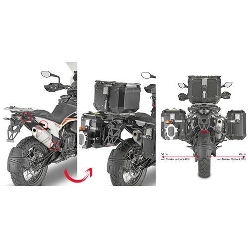 Givi PLOR7710CAM Rapid Release Side Case Pannier Holder for KTM 790/890 Adventure/R 19-23 w/Monokey Cam Side Trekker Outback Cases