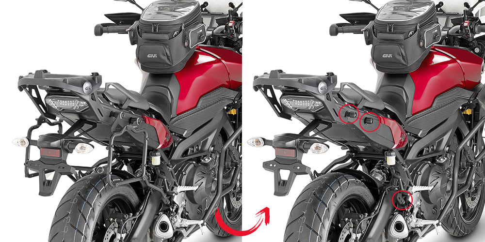 Givi PLR2122 Rapid Release Side Case Pannier Holder for Yamaha MT-09 Tracer 15-17 w/Monokey & Retro Fit Cases