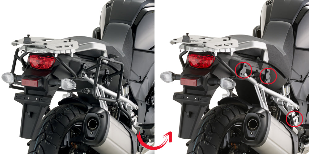 Givi PLR3105 Rapid Release Side Case Pannier Holder for Suzuki DL 1000 V-Strom 14-19 w/Monokey & Retro Fit Cases