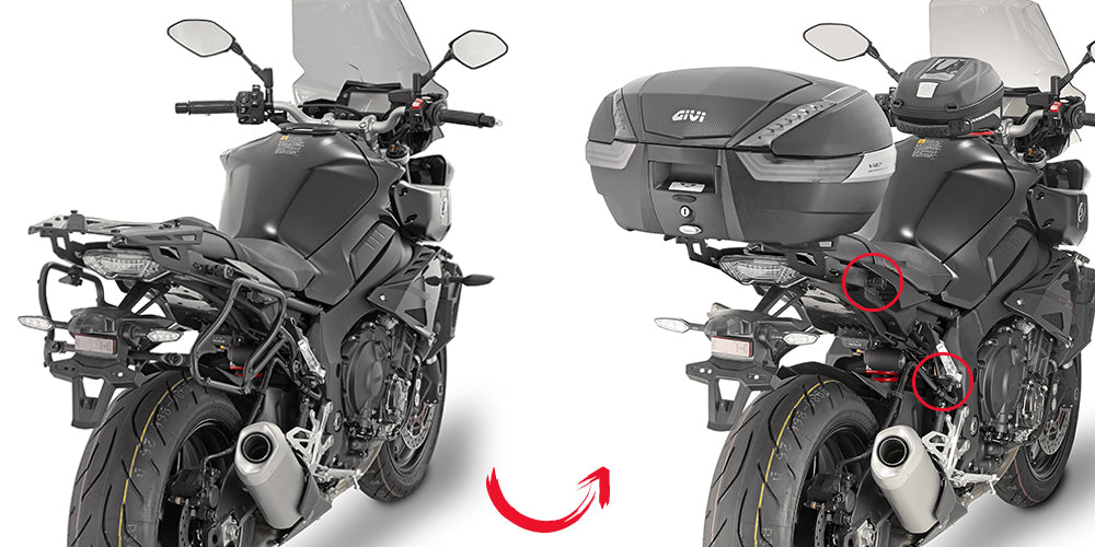 Givi PLXR2129 Rapid Release Side Case Pannier Holder for Yamaha MT-10 16-21 w/V35/V37 Monokey Side Cases