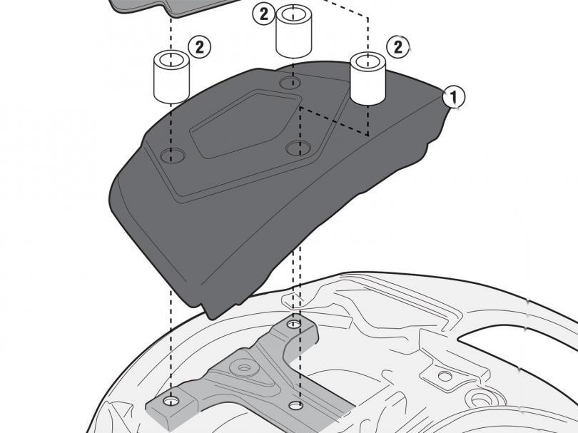 Givi SR3104KIT Top Case Rear Rack Hardware Kit for Suzuki Burgman 650/650 Executive 13-20 w/SR3104/SR3104MM Rear Rack