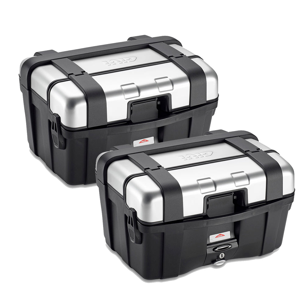 Givi TRK46PACK2 Monokey Trekker 46L Silver Side Case Set