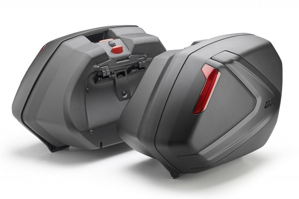 Givi V37NN V37 Monokey 37L Side Cases Black w/Carbon Look Inserts & Red Reflectors