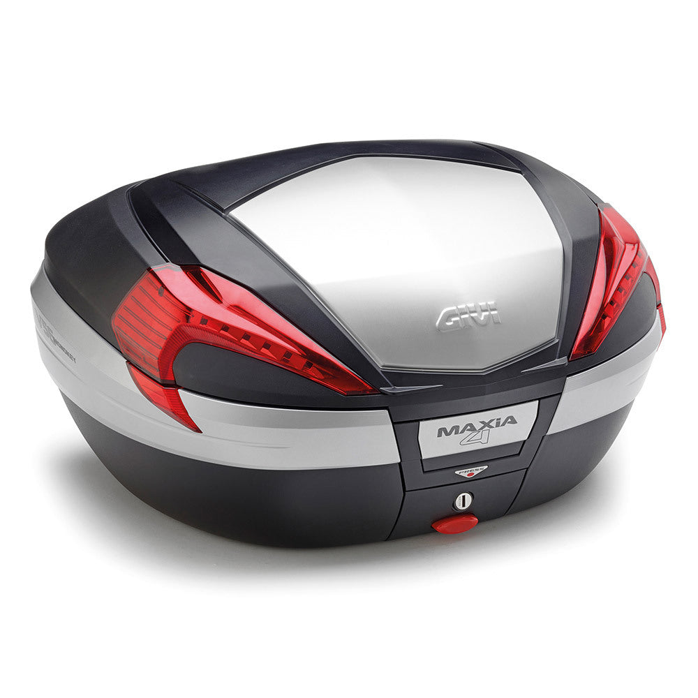 Givi V56N V56 MAXIA4 Monokey 56L Top Case Black w/Black Cover/Anodised Aluminium Finishing & Red Reflectors