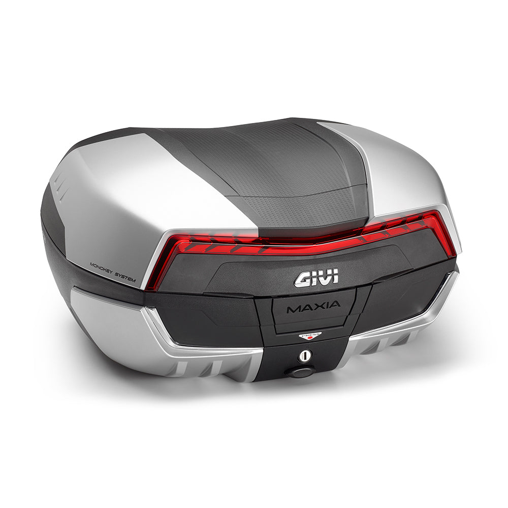 Givi V58N V58 MAXIA5 Monokey 58L Top Case Black w/Aluminium Effect Four Covers & Red Reflector