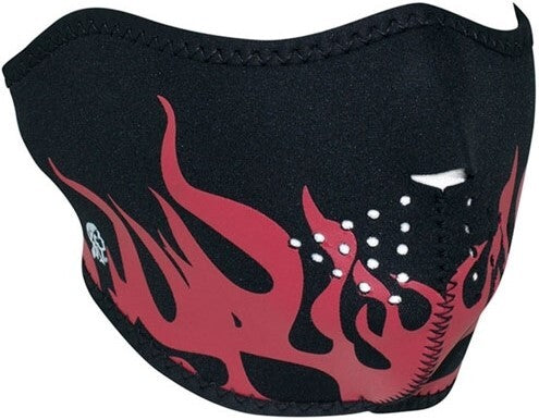 ZanHeadgear Half Face Red Flames Neoprene Mask