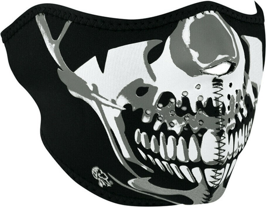 ZanHeadgear Half Face Chrome Skull Neoprene Mask