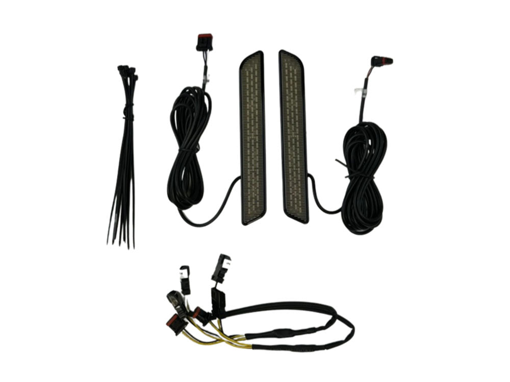 Custom Dynamics CD-CDFORKLRSTSB Amber LED Fork Lights w/Smoke Lens & Black Housing for Low Rider ST 22-Up